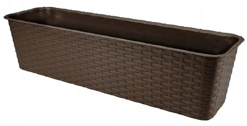 Brauner Rattan-Balkonkasten 60 cm