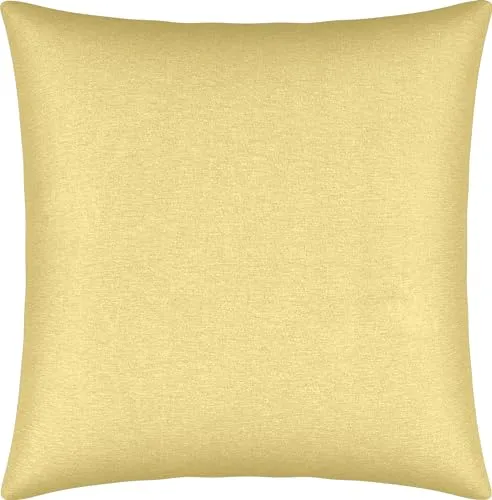 Erwin Müller Kuschelkissenbezug, Kissenhülle Single-Jersey Murnau - hellgelb Größe 40x40 cm - bügelfrei, strapazierstark, elastisch, mit Reißverschluss