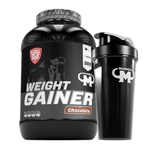 Mammut Nutrition Weight Gainer 4500 g Dose – Schoko + GRATIS Shaker