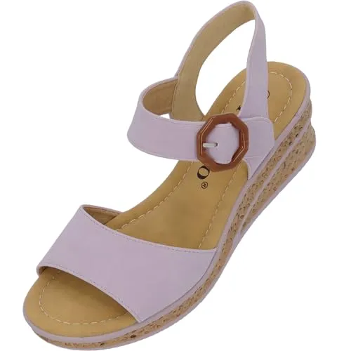 Palado Keilsandaletten Damen Gonce - elegante Sommerschuhe mit verstellbarem Riemen - Wanderschuhe mit rutschfester PU-Sohle und anpassbaren Schnallen für optimalen Sitz und Komfort – ideal für stilvolle Sommeroutfits.