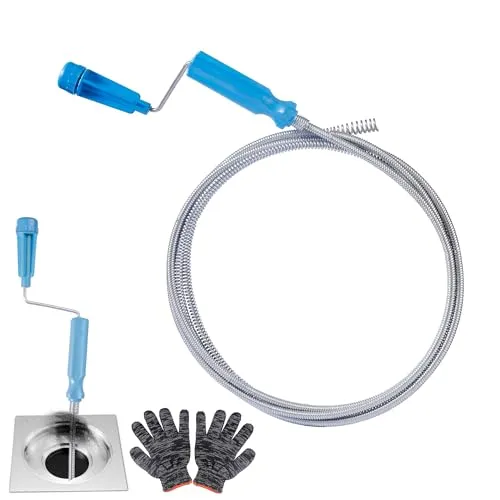 WUFANC Rohrreinigungsspirale Ø 6mm x 1.5m, Abflussreiniger Spirale, Spirale Abfluss Rohrreinigung für Hartnäckige Verstopfungen, Rohrreiniger Spirale für Toilette, Waschbecken und Badewannenabflüsse