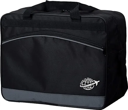 BAMBINIWELT Reisetasche HANDGEPÄCK Boardgepäck Flugzeug 40x20x25 40x30x20 zb Ryanair Wizzair (groß, schwarz-grau 40x30x25)