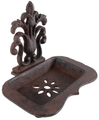 degawo Seifenschale Nostalgische Seifenschale aus Gusseisen im Landhausstil – antik-braun, 1 x Seifenschale
