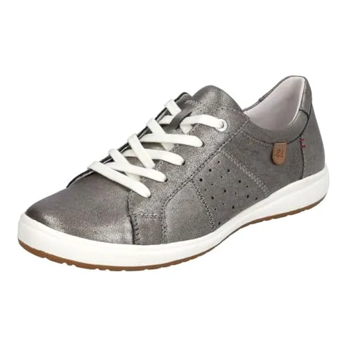 Josef Seibel Damen Caren 01 Sneaker - Grau (Platin 730) - Damen-Sneaker in Grau aus hochwertigem Leder, mit flexibler Strobel-Machart für optimalen Komfort und Strapazierfähigkeit.