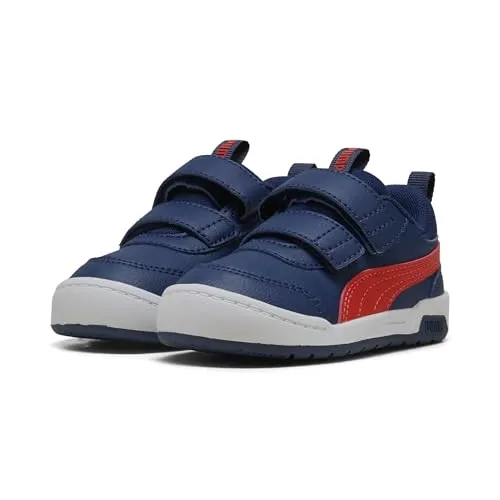 Puma Multiflex 2 SL V Inf persian blue-fierce red (02) 8 - Sneaker für kleine Entdecker, aus mindestens 20 % recycelten Materialien, mit atmungsaktiver Fütterung und kinderfreundlichem Klettverschluss für einfaches An- und Ausziehen.