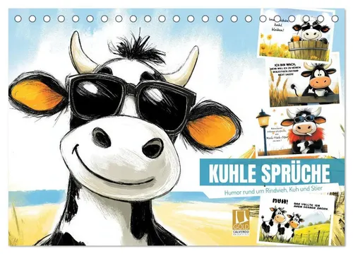 Sabine Löwer | Kuhle Sprüche (Tischkalender 2026 DIN A5 quer), CALVENDO...