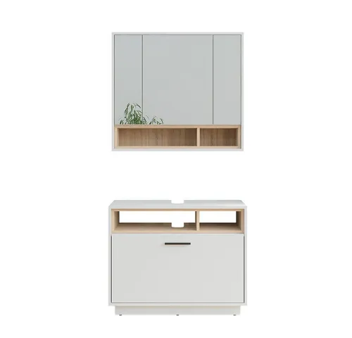 Vicco Badmöbel-Set Beatrice, Weiß/Sonoma