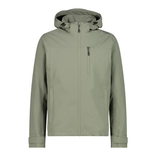 CMP MAN Jacket FIX Hood sage (E663) 52 - Funktionsjacke für Herren, wasserdicht mit innovativer Clima-Protect-Technologie für optimalen Schutz bei jedem Wetter.