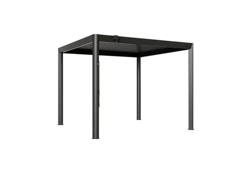 PRIMEYARD Luma 3,5x3m Pergola mit Lamellendach in Anthrazit - Stylische 3,5x3m Pergola in Anthrazit mit verstellbarem Lamellendach. Ideal für den Garten oder die Terrasse, um Schatten zu spenden und einen eleganten Rückzugsort zu schaffen.