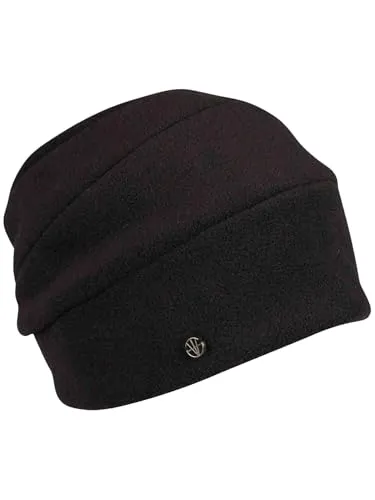 LOEVENICH Winddichte Beanie | 100% Polyester | Damen | OneSize | Warme Mütze mit gekürzter Rückseite Black