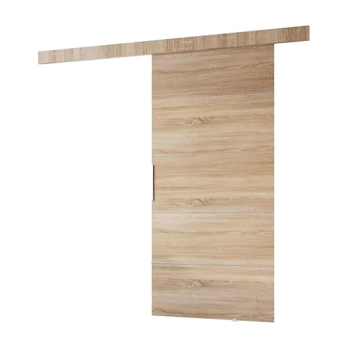 MINIO go for it - Schiebetür Komplettset CLEAN B, 106 cm - Elegantes Schiebetürsystem aus Sonoma Eiche, ideal für platzsparende Wandmontage und ausgestattet mit langlebigen Rollen für müheloses Öffnen.