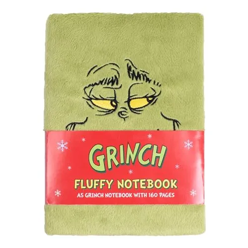 Fizz Creations The Grinch Fluffy Notizbuch, festliches strukturiertes Notizbuch, weihnachtliches Notizbuch, Dr. Seuss Stationery