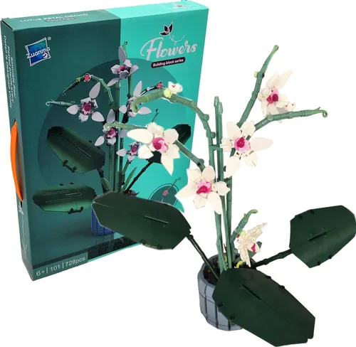 COIL Spielbauklötze Orchidee, 728 Teile, Kreatives Bauklötze-Set - Kreatives Steckbausteinset mit 728 Teilen, ideal zur Förderung von Fantasie und Koordination. Kompatibel mit gängigen Marken und perfekt als Geschenk für Jung und Alt.