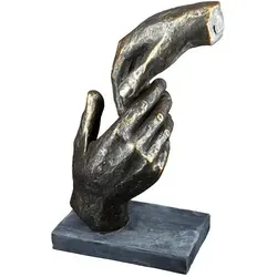Casablanca - Deko Skulptur helfende Hand - Statuen, stilvolle Polyresin-Skulptur mit inspirierendem Spruchanhänger, perfekt als Geschenk und Blickfang für jeden Raum, Höhe 21 cm.