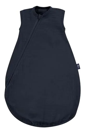 Kinderhaus Blaubär Alvi Kinderschlafsack Sommertraum & Windel Blaubaer | Sommerschlafsack | Leichter Baumwollschlafsack TOG-Wert 0,5 | Mull Baby Schlafsack ohne Ärmel | Außensack für Jungen & Mädchen