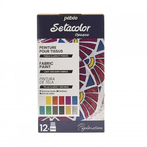 Produktbild Pebeo Setacolor Eisen Fix Textilfarbe Schimmer Farben Exploration Set 12 X 20ml