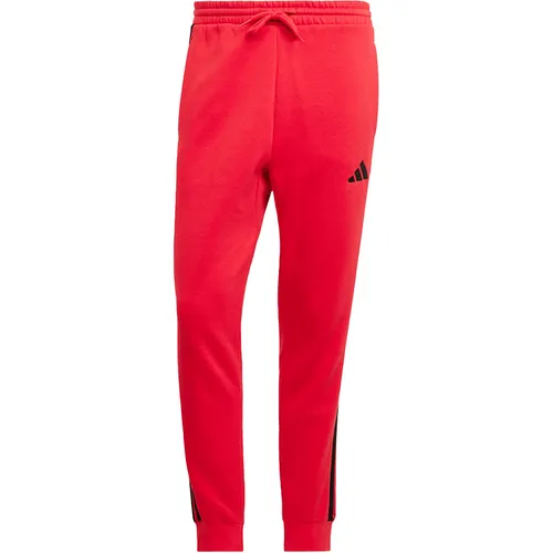 Adidas Essential Fleece 3-Streifen Hose in rot von adidas