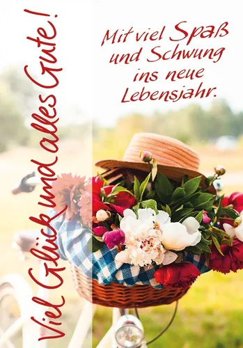 Geburtstag - Glückwunschkarte im Format 11,5x17cm mit Umschlag