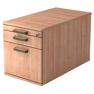 HAMMERBACHER TC20 Rollcontainer Nussbaum - Büromöbelprogramm mit 3 Auszügen für sicheren Stauraum, mobil dank Rollen und stylish in Nussbaum-Optik – ideal für modernes Bürodesign.