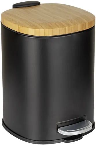 WENKO Kosmetikeimer Fianema, 3 L mit Easy-Close-Mechanik - Der WENKO Kosmetikeimer Fianema vereint modernes Design mit Funktionalität. Der stabile Metallkorpus und der Bambusdeckel sorgen für eine harmonische Optik. Hygienisch und bequem mit Pedalöffnung, ideal für kleine Badezimmer.