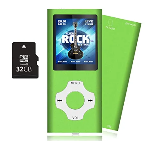 Tabmart 32GB MP3 Player – Mobiler Musikgenuss mit Farbdisplay - Mobile Audio-Player mit 18 Stunden Akkulaufzeit, robustem Metallrahmen und Unterstützung für zahlreiche Musikformate. Ideal für Sport und unterwegs!