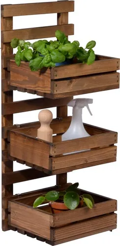 dobar Wandregal 3-stufiges flexibles Regal in Braun - Regal aus Holzwerkstoff, ideal für stilvolle Wandmontage. Mit kompakten Maßen von 26,5 x 29,5 x 74,5 cm bietet es Platz für Dekoration oder Bücher.