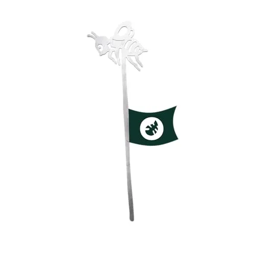 VERDOBA Bienen Gartenstecker - Silberne Deko Biene - Metall Deko für Garten - Biene aus stabilem Eisen mit Antikfinish - Silberne Edelstahl Gartendeko - Deko für den Garten, Balkon & Terrasse