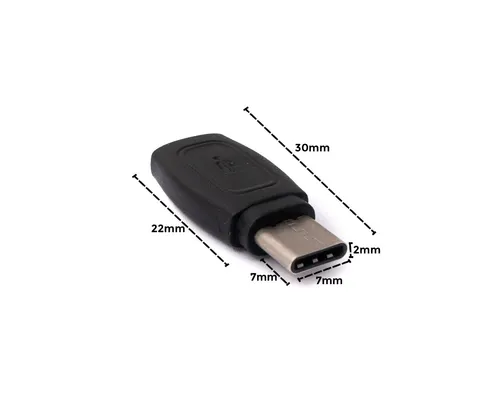 USB 3.1 Adapter Typ C Buchse zu Stecker Kabel in Schwarz