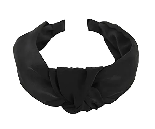 axy Haarreif mit Knoten und Satin bezogen-Vintage-Wunderschön Stirnband Haarschmuck Damen Haarreifen HR35A (Schwarz)