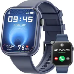 Qecnato S68 Smartwatch – Fitnessfunktionen und Bluetooth-Anrufe - Moderne Smartwatch mit 1,95-Zoll-HD-Display und über 112 Sportmodi. Ideal für den Alltag: Anrufe, Benachrichtigungen und Gesundheitsüberwachung für einen aktiven Lebensstil.
