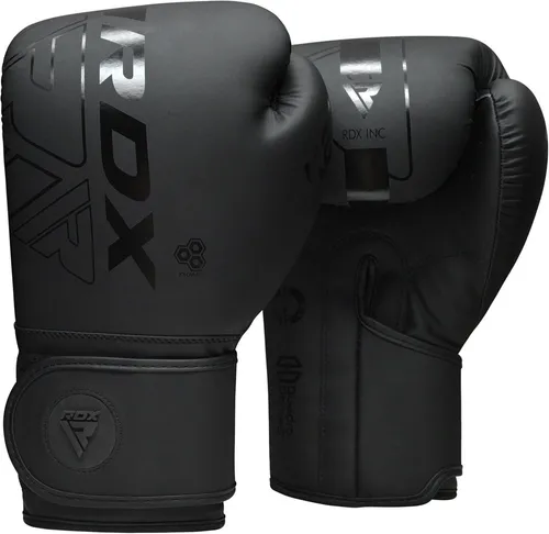 RDX Sports Boxhandschuhe 12oz - Ideal für Muay Thai & Kickboxing - Boxen - Hochwertige 12oz Handschuhe in Schwarz, perfekt für Sparring und Training, bieten optimalen Schutz und Komfort.