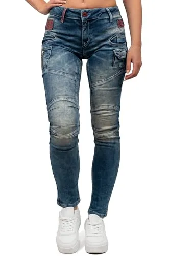 Cipo & Baxx Damen Jeans WD358 Blue W30/L32
