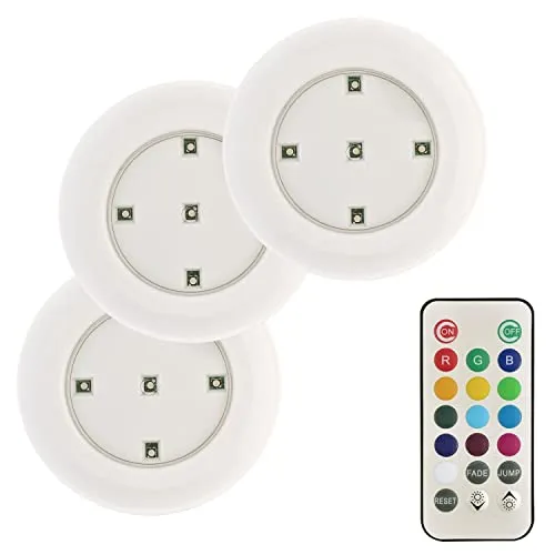 LED Licht 3er-Set mit Fernbedienung - Farbwechsler - Energiesparlampen: Modernes 3er-Set Wandleuchten mit Fernbedienung und Farbwechsel für stimmungsvolle Innenbeleuchtung.