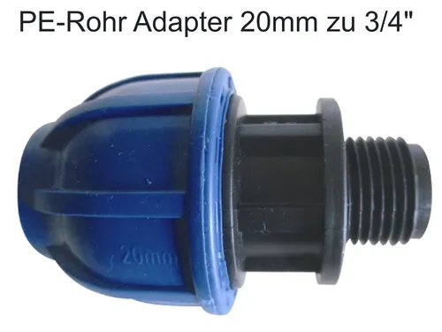 Adapter Übergang Ø 20 mm auf 3/4