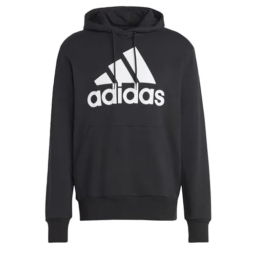 adidas Herren Essentials French Terry Big Logo Hoodie - Schwarz, Größe S - Hochwertiger Hoodie aus 100 % Baumwolle mit großem Logo, ideal für lässige Looks und Komfort. Regulär geschnitten mit Kapuze und Kängurutasche.