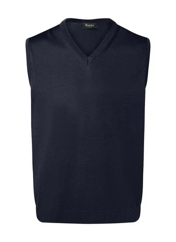 MAERZ München Pullunder blau 48 - Eleganter Herrenpullover - Herren-Pullover aus 100% Wolle in Navy, ideal für stilvolle Layering-Looks und angenehme Tragekomfort.