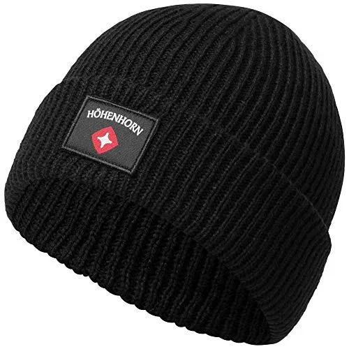 Höhenhorn 28A5+ZWL4 Ronce Knitted Beanie Unisex Herren Damen Mütze Schwarz