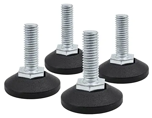 Design61 4X Verstellschraube Justierschraube Ø 38 mm mit verzinkter Stellschraube M10 x 50 mm