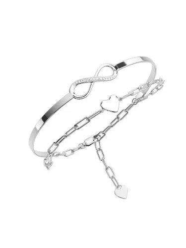 Amoonìc Damen Infinity Armband Sterling Silber 925 mit Zirkonia - Armbänder für Damen mit individuellem Herzanhänger und nachhaltigem Design – perfekt zum Verschenken und für persönliche Gravuren.