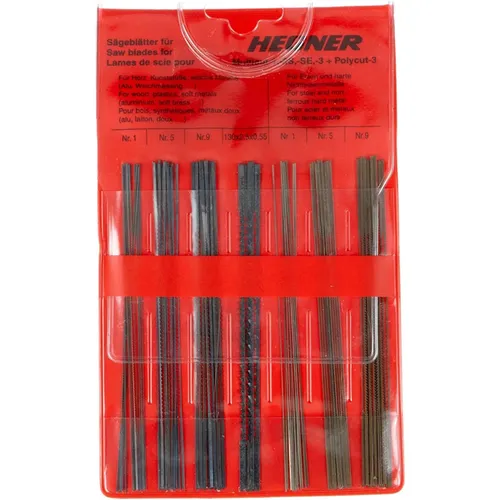 Hegner Sortiment Sägeblätter (60 Stk.) - Hochwertige Präzisionssägeblätter - Schleifbänder, beste Qualität aus Deutschland für präzise Schnitte in Holz und Kunststoff.