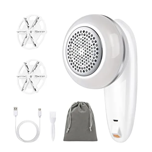 URAQT Fusselrasierer Elektrischer, Fusselentferner mit Auswechselbare Edelstahlklinge, Batteriebetrieben, Flusenrasierer Fusselfräse für Stoffe, Kleidung, Matratzen