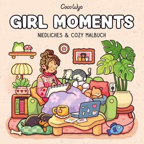 Girl Moments: Malbuch für kreative Entspannung in beige von Adrian & Wimmelbuchverlag