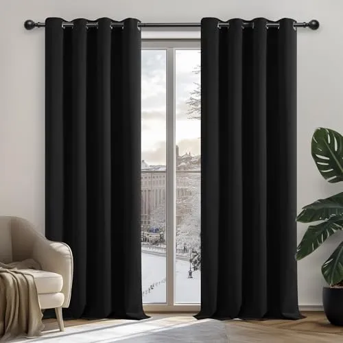 Deconovo Verdunkelungsvorhang 2er Set in schwarz von Deconovo