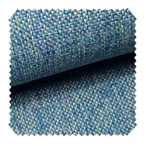 novely® LARISO - Gewebter Polsterstoff - Melierter Möbelstoff - Flachgewebe - Meterware 1lfm | Farbe: 75 Aqua Blau