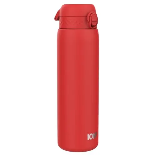 ION8 1 Liter Edelstahl Trinkflasche - Robuste 1L Flasche aus Edelstahl, ideal für Sport und Alltag. 100% auslaufsicher mit schnellem einhändigem Trinken dank Flipdeckel. Spülmaschinenfest und leicht zu reinigen.