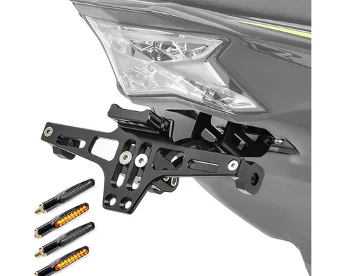 Zaddox KB2 Set Kennzeichenhalter + 4x LED Blinker - Praktisches Set mit Kennzeichenhalter und 4 kompakten LED Blinkern für Motorräder. Ideal für eine sichere und stilvolle Montage mit E-Prüfzeichen.