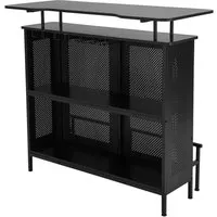 Bartisch Küche mit Stauraum und Fußstütze 120 cm - Tische & Stehtische: Moderner Bartisch mit praktischem Stauraum und Fußstütze, ideal für Küchen und Essbereiche.