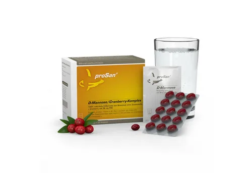 proSan D-Mannose/Cranberry-Komplex, D-Mannose-Pulver + Cranberry-Kapseln, Pulver und Kapseln, 60 St., 85 g