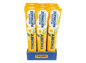 Thomy Delikatess Mayonnaise 200 ml - 12er Pack - Soßen - Ideal für Pommes und Sandwiches, ohne Konservierungsstoffe und mit reinem Sonnenblumenöl für puren Genuss.
