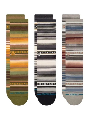 Stance Tagessocke Curren Crew olive/braun/grau - 3 Paar von Stance